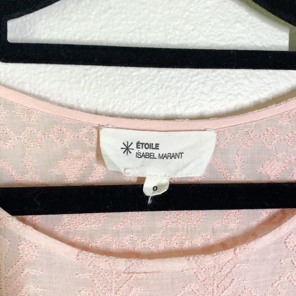 Etoile Isabel Marant Embroidered Blouse 0 XS Light Pink Peach Tunic Top - Picture 4 of 6